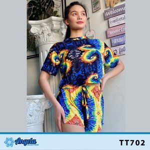 Angela Collection Tie Dye Tiktok Short & Top TT702